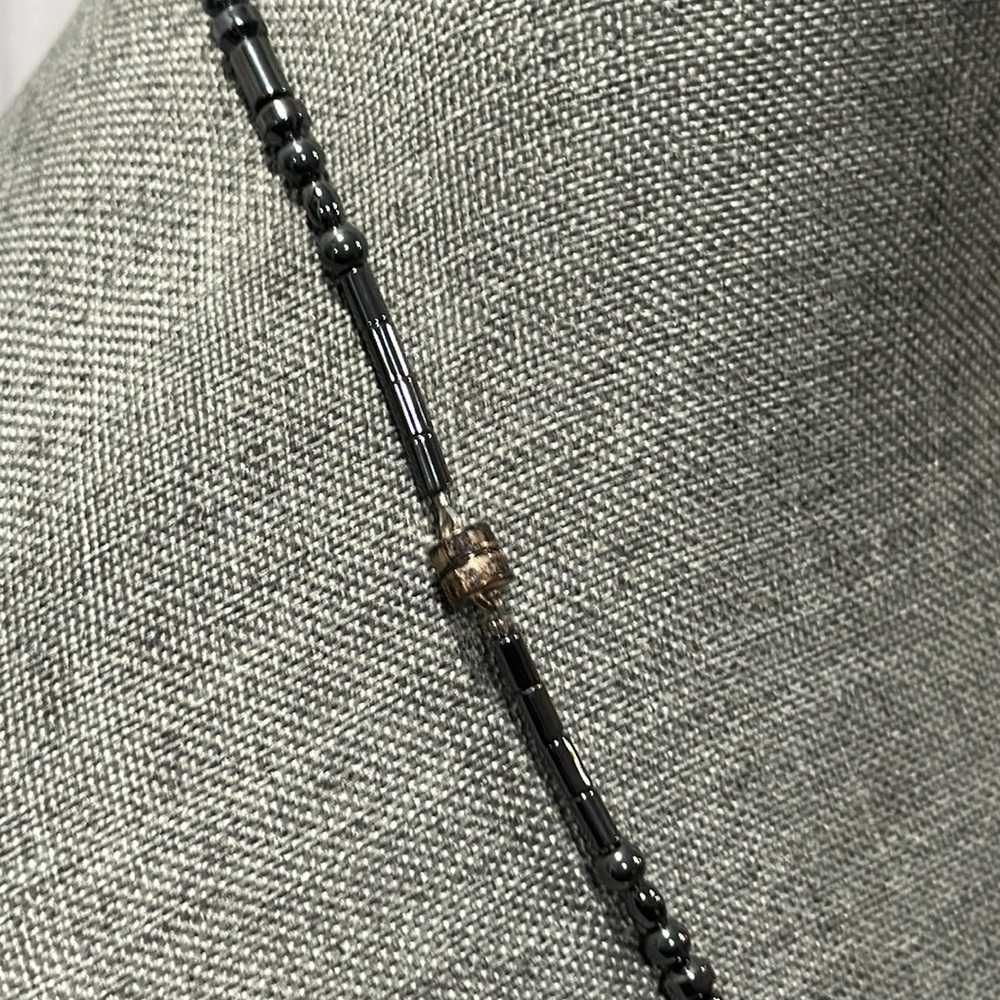Hematite Slovakian Crystal Cross Pendant Necklace - Picture 7 of 9